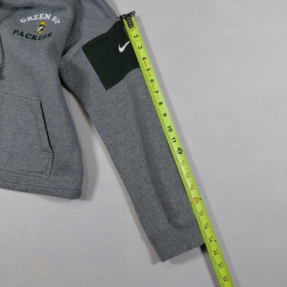 Nike Green Bay‎ Packers Womens XS Gray Fleece Crop Hoodie NFL Team Apparel